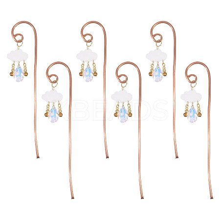 6Pcs Copper & Acrylic & Glass Plant Growth Support DIY-GO00011-1
