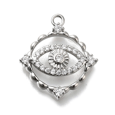 Brass Micro Pave Cubic Zirconia Pendants KK-Q048-23P-1