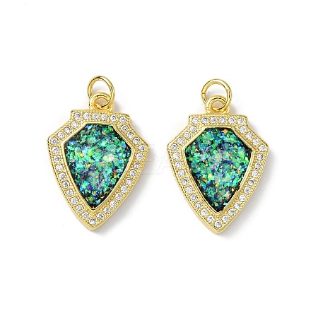 Brass Micro Pave Cubic Zirconia Pendants KK-A197-04G-1