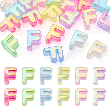 20Pcs UV Plating Transparent Acrylic European Beads OACR-TADJ0001-19F-1