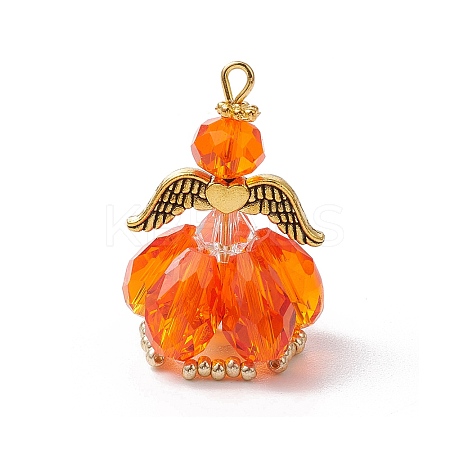 Faceted Glass Pendants PALLOY-MZ00582-07-1