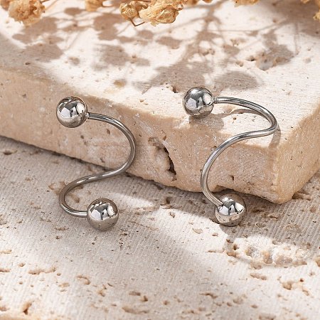 304 Stainless Steel Spiral Cartilage Earrings AJEW-A062-04P-01-1