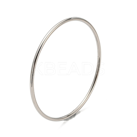 Non-Tarnish 304 Stainless Steel Simple Plain Bangle for Women BJEW-F461-01C-P-1