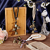 Wood & Natural & Synthetic Gemstone Witch Bell Pendant Decoration for Door Knob HJEW-OC00014-5