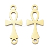 304 Stainless Steel Religion Ankh Cross Links Connector Charms STAS-S153-01G-1