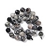 Natural Black Netstone Beads Strands G-G182-B08-05-3