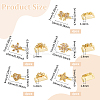 20Pcs 5 Style Rack Plating Brass Pave Clear Cubic Zirconia Flower Slide Charms KK-BC0012-86-2