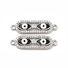 Brass Micro Pave Clear Cubic Zirconia Connector Charms with Enamel KK-E068-VB397-2-3