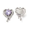 Glass Melting Heart Pendant PALLOY-K001-077P-03-1