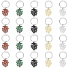 4 Sets Monstera Leaf Alloy Pendant Keychain KEYC-FH0001-40-1