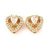 Brass Micro Pave Clear Cubic Zirconia Beads KK-S389-23G-1