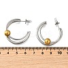 304 Stainless Steel Two Tone Stud Earrings EJEW-S263-02GP-5