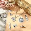 100Pcs 10 Styles Tibetan Style Alloy Pendants TIBEP-CJ0002-63-6