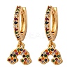 Rainbow Brass Micro Pave Cubic Zirconia Hoop Earrings EJEW-F384-13G-4