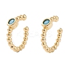 Brass Micro Pave Cubic Zirconia Cuff Earrings EJEW-H109-01A-G-1