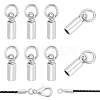 8Pcs Rhodium Plated Sterling Silver Cord Ends FIND-BC0014-09A-1
