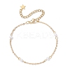 ABS Plastic Imitation Pearl Beads Link Bracelets NJEW-JB12195-02-2