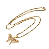 Hollow Out Butterfly 201 Stainless Steel Pendant Necklaces for Men Women LS-NJEW-K283-24G-2