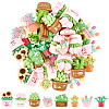 40Pcs 5 Styles Opaque Resin Cabochons CRES-SC0003-17-1