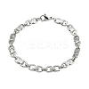 304 Stainless Steel Chain Bracelets for Women Men BJEW-Z143-28P-4