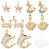 10Pcs 5 Style Brass Charms KK-SC0004-90-1
