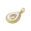 Brass Micro Pave Clear Cubic Zirconia Pendants KK-I708-02A-G-2