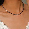 Vintage European-style Faceted Round Glass Beaded Necklaces for Women XV6526-1-2