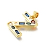 Brass Micro Pave Clear Cubic Zirconia Pendants KK-G521-01G-Z-01-2