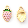 Light Gold Plated Alloy Enamel Pendants X-ENAM-R136-20A-2