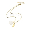 Summer Beach Natural Shell & 304 Stainless Steel Pendant Necklaces for Women NJEW-P323-01C-G-4