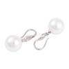 Rack Plating Brass Cubic Zirconia ABS Pearl Earring Hooks EJEW-S219-16P-02-2