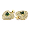 Brass Micro Pave Clear Cubic Zirconia Pendants KK-A180-01G-01-2