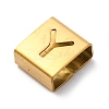 Ion Plating(IP) 304 Stainless Steel Square Slide Charms STAS-L132-21Y-G-2