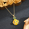 Brass Enamel Fruit Pendant 201 Stainless Steel Cable Chain Necklaces for Women WG879D2-04-1