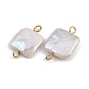 Natural Freshwater Pearl Keshi Pearl Square Connector Charms STAS-D378-10G-2