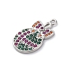 Christmas Series Brass Micro Pave Cubic Zirconia Pendants KK-Q010-01P-04A-2