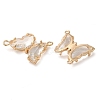 Brass Pave Faceted Glass Connector Charms FIND-Z020-04R-2
