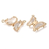 Brass Pave Faceted Glass Connector Charms FIND-Z020-04R-2
