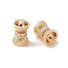 Brass Micro Pave Cubic Zirconia Beads KK-U052-22G-1
