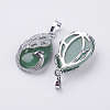 Natural Green Aventurine Pendants X-G-E442-04M-2