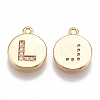 Brass Cubic Zirconia Charms X-KK-T038-194G-L-1