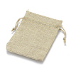 Polyester Imitation Burlap Packing Pouches Drawstring Bags X-ABAG-R005-20x30-01-2
