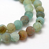 Frosted Natural Agate Beads Strands X-G-F367-8mm-10-3