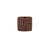 Tibetan Style Alloy Square Carved Stripes Beads TIBEB-5602-R-FF-1