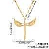 Brass Clear Cubic Zirconia 3D Cute Wing Sword Pendant Necklaces for Daily Wear GF5627-1-3