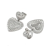 Rack Plating Brass Heart Stud Earrings for Women EJEW-D280-06P-2