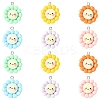 10Pcs Sunflower Opaque Resin Pendants RESI-YW0005-09-1