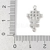 Brass Clear Cubic Zirconia Cross Connector Charms KK-Q028-33P-3