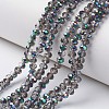 Electroplate Transparent Glass Beads Strands EGLA-A034-T6mm-Q13-1