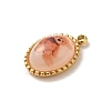 304 Stainless Steel Pave Resin Oval Charms with Bear X-STAS-L022-248G-2